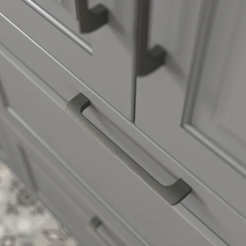 Miniatura 8 de Paquete de 10 manijas de metal de pistola con agujero central de 1-1/4 pulgadas Perillas de metal sólido para gabinetes de baño y decoración