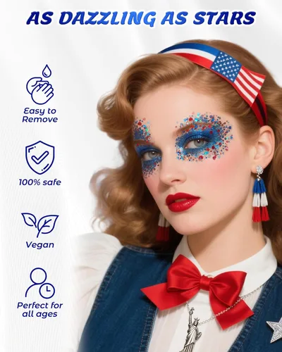 Miniatura 8 de Gel con purpurina para la cara y el cuerpo, 6 colores, con lentejuelas gruesas holográficas, pintura para fiestas, cantantes, conciertos, festivales