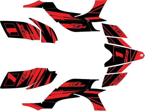 Miniatura 7 de Kit de gráficos Kalair GFX para Yamaha YFZ 450 (2004-2008) Serie Razor Magenta de 16 Mil - Adhesivos de calcomanías personalizados para ATV UTV