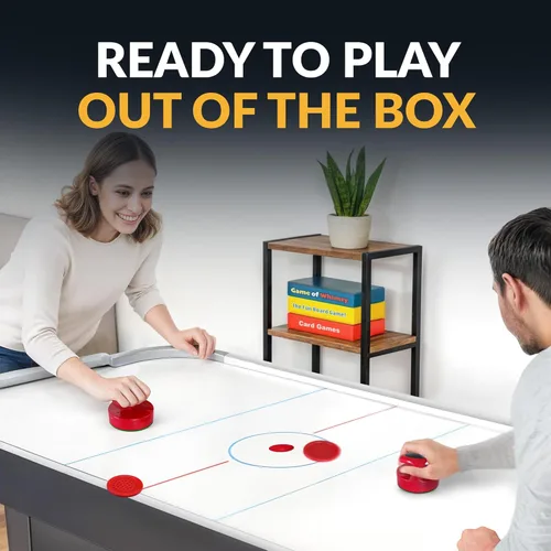 Miniatura 5 de Hathaway Pro-Series - Juego de discos y huelguistas de hockey de aire para sala de juegos familiar, con golpeadores ergonómicos de 4 pulgadas