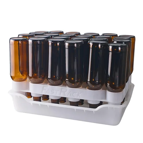 FASTFERMENT - Estante y bandeja de secado para 24 botellas, alternativa al árbol de secado de botellas, seca y almacena tu vino o botellas belgas,