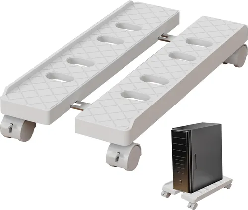 Miniatura 11 de Soporte de CPU móvil ajustable, Soporte de torre de computadora ventilado con 4 ruedas con rodamientos se adapta a la mayoría de torres de PC