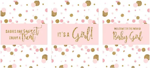 Miniatura 11 de Andaz Press Colección de fiesta de baby shower de niña con purpurina de oro rosa rubor, pancarta colgante con cuerda, Welcome Baby!, 5 pies, 1 juego