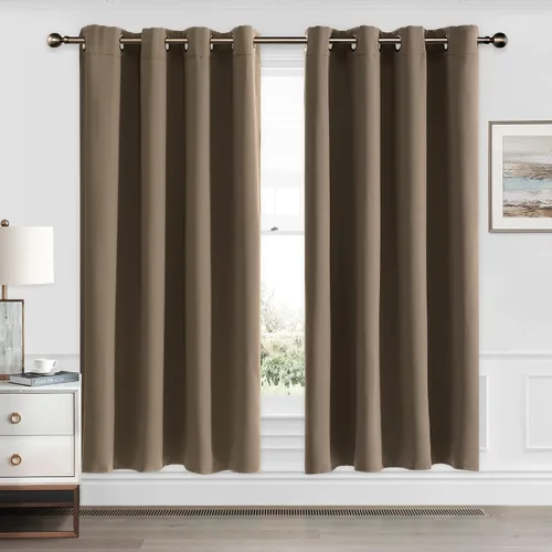 Miniatura 11 de CUCRAF Cortinas opacas de 45 pulgadas de largo, juego de 2 paneles para dormitorio, bolsillo para cortinero, cortinas de oscurecimiento