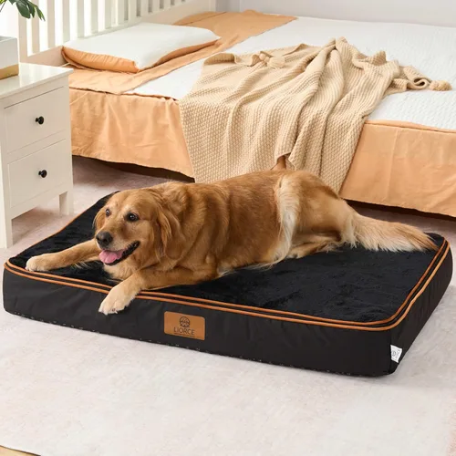 Miniatura 17 de LIORCE Cama grande para perros de espuma viscoelástica, camas ortopédicas de 4 pulgadas de grosor para perros grandes, cama impermeable para perros