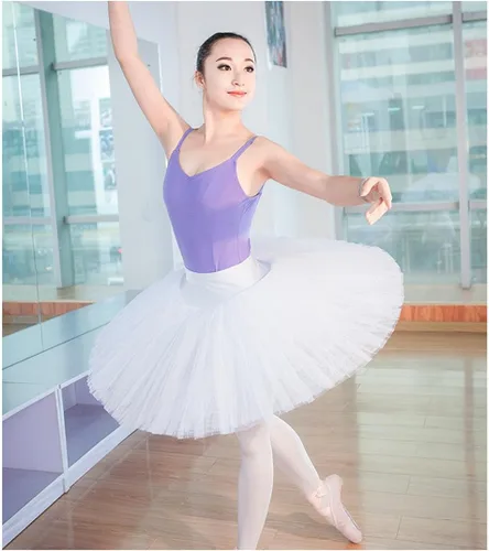 Miniatura 6 de WENDYWU Falda de tutú profesional de ballet de cisne para mujer falda de leotardo de alto rendimiento