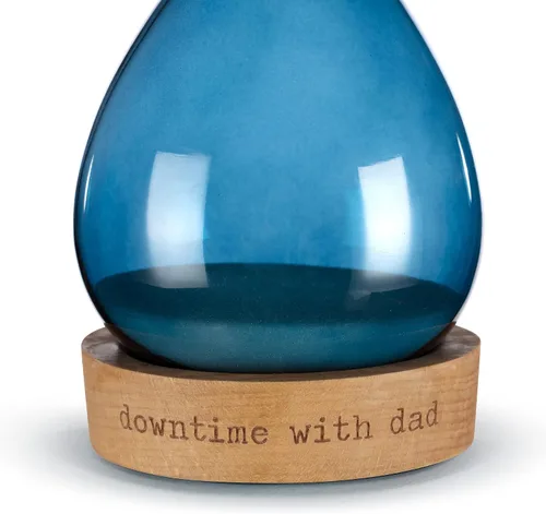 Miniatura 4 de DEMDACO Downtime with Dad Blue 8.5 x 3 Madera de Haya Vidrio y Arena 30 Minutos Temporizador Accesorio de Escritorio