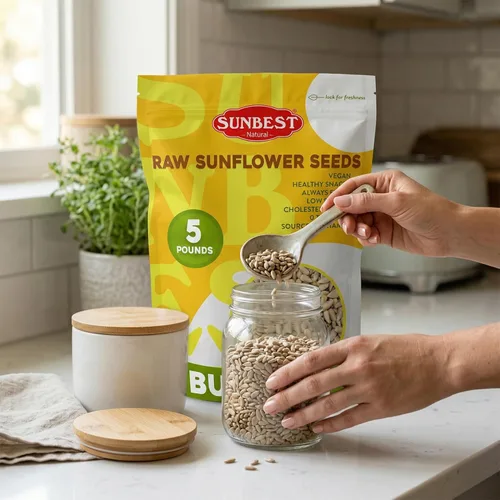 Miniatura 5 de Sunbest Natural Semillas de girasol crudas, 5 libras, sin sal y sin cáscara, granos de semillas de girasol a granel para comer, para aperitivos