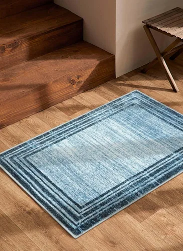 Miniatura 93 de Alfombra de pasillo moderna abstracta Lahome, alfombra lavable turquesa de 2 x 6 pulgadas para entrada, alfombra antideslizante de bajo pelo