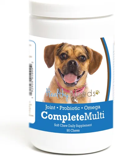 Miniatura 67 de Healthy Breeds Pug todo en uno multivitamínico suave masticable 60