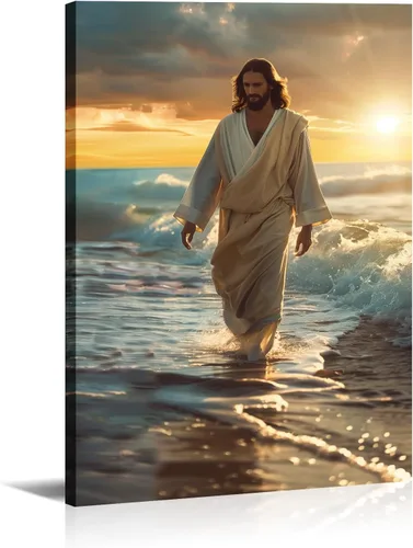 Miniatura 16 de Arte de pared de Jesús y cardenal, decoración de Cristo, cuadro enmarcado de Dios, pintura cristiana, inspiración religiosa, impresiones en lienzo