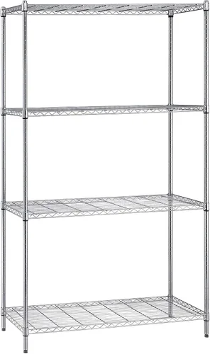 Miniatura 92 de Quantum Storage Systems kit para principiantes para unidad de librero de 4 niveles, de 54 pulgadas de alto, en alambre, con acabado en cromado