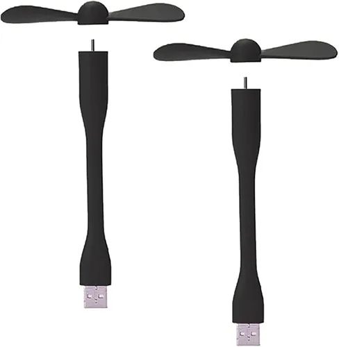 Sokelinn-six Ventilador flexible USB, mini ventiladores de refrigeración portátiles alimentados por USB para banco de energía, portátil, PC, Negro