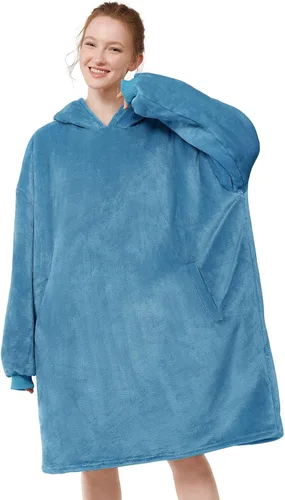 Miniatura 30 de LetsFunny Manta con Capucha, Sudadera Manta de Forro Polar Sherpa de Gran Tamaño Usable, Súper Suave Cálida y Acogedora con Bolsillo Gigante, Girasol