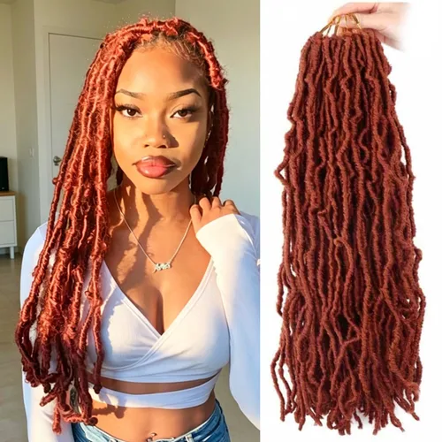 Miniatura 57 de 6 Paquetes Soft Locs Cabello de Ganchillo Pre Looped Faux Locs Trenzas de Ganchillo Goddess Locs Dreadlocs Cabello Sintético Para Mujeres Negras 1b