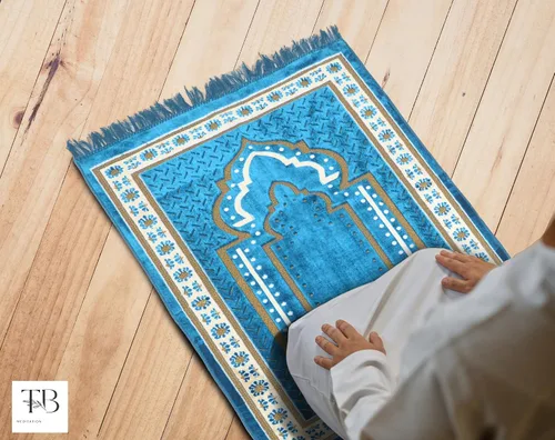 Miniatura 5 de TB - Alfombra de oración islámica gruesa y suave, alfombra musulmana única árabe, turca, africana, diseño bordado, cuentas de oración diaria