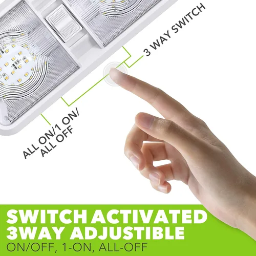 Miniatura 6 de Paquete de 2 luces LED para techo con doble cúpula para RV con interruptor de encendido/apagado para iluminación