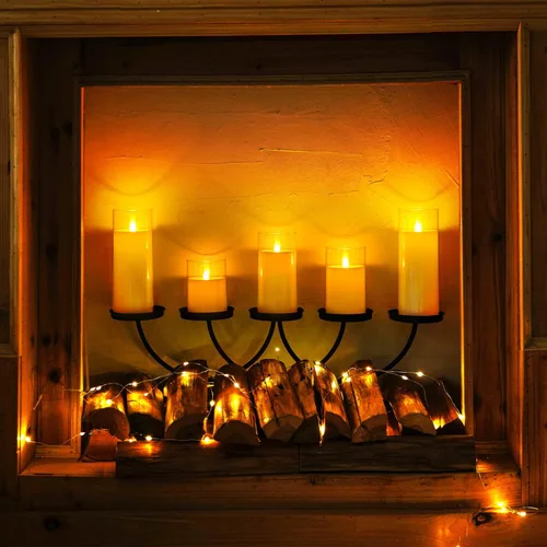 Miniatura 7 de Homemory Velas parpadeantes sin llama de color blanco puro, velas LED acrílicas con control remoto y temporizador, juego de 5