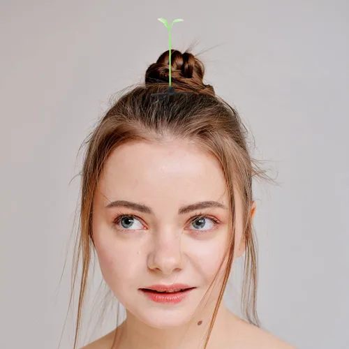 Miniatura 3 de Yardwe 50 pinzas para el cabello de brotes de frijoles, pinzas para el cabello de plantas verdes, horquilla de guisante, pasador, pasador, lindos