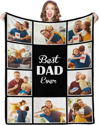 Miniatura 27 de Manta de fotos personalizada, 4 fotos, mantas personalizadas para mamá, abuela, esposa, mujeres de hija, hijo, marido, 8 tamaños 4 Fotos-1
