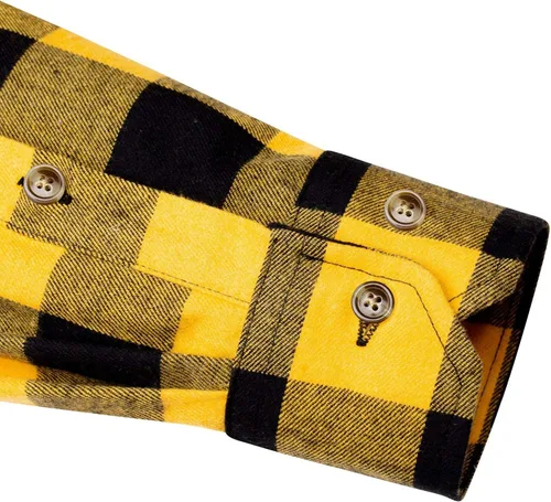 Miniatura 7 de JVer - Camisas de franela a cuadros para hombre manga larga con ajuste regular con botones casual