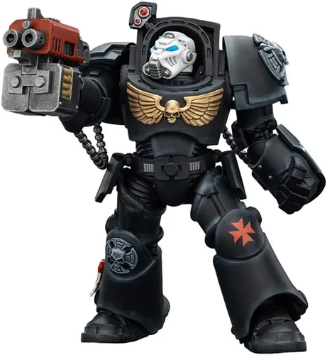 JOYTOY Warhammer 40K Black Templars Terminator 2 con Power Fist y Storm Bolter 1:18, figura de acción Mecha Joy modelo de juguete coleccionable a
