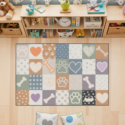 Miniatura 14 de Alfombras con letras del alfabeto para sala de juegos, aula, dormitorio, 5 x 7 pies, antideslizante y suave, alfombra ABC para habitación de niños