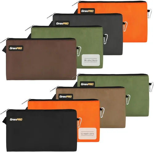 Miniatura 9 de GRENPRO Bolsa de herramientas con cremallera, bolsa de herramientas pequeña de 12 pulgadas, bolsa de almacenamiento multiusos, bolsa de herramientas