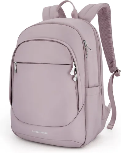 Miniatura 17 de LIGHT FLIGHT Mochila de viaje para laptop para mujer, mochila de 15.6 pulgadas con orificio de carga USB, resistente al agua, mochila negra de gran