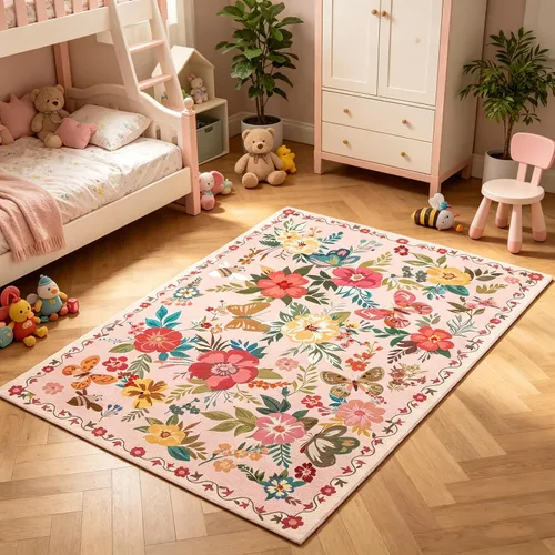 Miniatura 96 de Ukeler - Alfombra rústica con diseño floral para sala, dormitorio, comedor, Country rústico, Azul (luxury blue)
