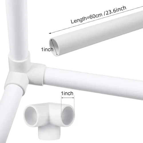 Miniatura 2 de Sawysine Juego de 102 proyectos de PVC para bricolaje, incluye 60 tubos de PVC de 24 pulgadas y 42 accesorios de tubería de conexión para primavera
