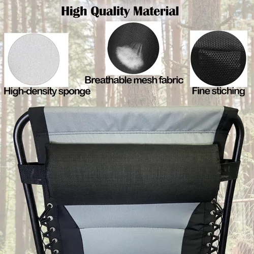 Miniatura 4 de Ostlttyn Almohada para la cabeza para silla de gravedad cero, silla reclinable, cojín grande de gravedad cero con banda elástica ajustable, almohada