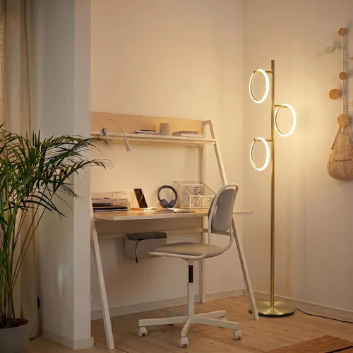 Miniatura 3 de Brightech Saturn - Lámpara de pie LED, diseño único que combina con decoración moderna y contemporánea, lámpara alta de 3 luces para sala, Luz