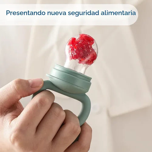Miniatura 6 de Paquete de 2 alimentadores de frutas de silicona para bebés con mini bandeja para congelador, moldes de paletas de leche materna para aliviar