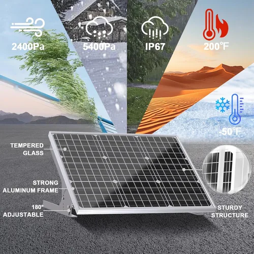 Miniatura 3 de SOLPERK Kit de Panel Solar de 50W/12V, Cargador de Goteo Mantenedor de Batería Solar + Controlador Impermeable + Soporte de Montaje Ajustable