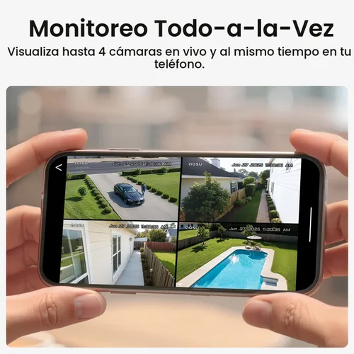 Miniatura 3 de Cámaras de seguridad al aire libre inalámbricas aosu, kit de 2 cámaras, sin suscripción, alimentadas por energía solar, sistema de cámaras