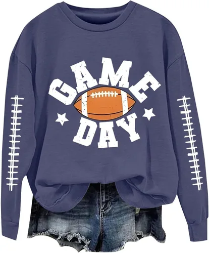 Miniatura 11 de Women's Oversized Sweatshirt, Long Sleeve Sweatshirts Crewneck Printed Pullover Tops, S-3XL