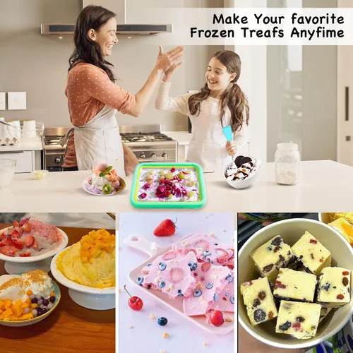 Miniatura 7 de Mini Máquina de Helado Enrollado, Bandeja de Rollos de Yogur Helado, Máquina de Helado en Placa Fría Instantánea, Licuados Caseros DIY, Ideal
