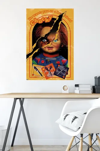 Miniatura 4 de Chucky: Let's Be Friends - Póster de pared, 34 pulgadas de largo x 22.4 pulgadas de ancho, versión sin marco
