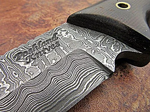 Miniatura 4 de Poshland - Cuchillo TR-170 Tanto de acero de Damasco hecho a mano personalizado de 10 pulgadas - Mango G10 de agarre perfecto