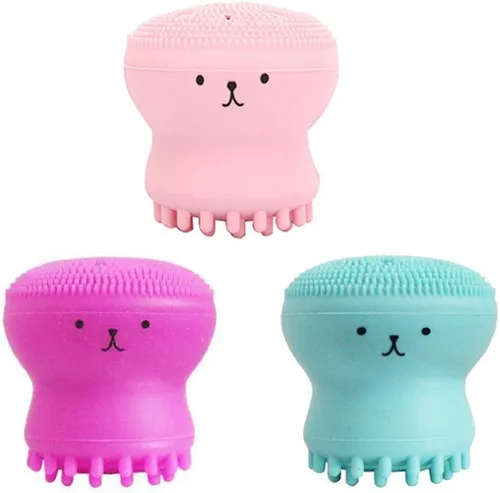 Miniatura 13 de Cute Little Octopus - Cepillo de limpieza facial de silicona para limpieza profunda, exfoliación, removedor de maquillaje, masaje (1 unidad, verde)