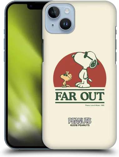 Miniatura 42 de Head Case Designs Funda rígida con licencia oficial de Peanuts Snoopy Woodstock Far Out Woodstock 50th compatible con Apple iPhone 15 Plus