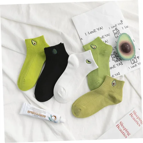 Miniatura 4 de USHOBE 4 Pairs Fashion Short Socks Lip Gloss for Girls Womens Socks Hosiery Girl Socks Short Ankle Socks Women