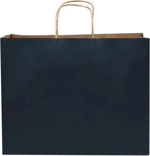 Miniatura 8 de Prime Line Packaging Bolsas de regalo de papel, bolsas de papel kraft azul marino con asas, bolsas de compras para pequeñas empresas, uso minorista