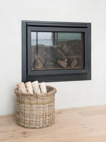 Miniatura 3 de KOUBOO Rattan Kobo - Cesta redonda para troncos y almacenamiento, gris-marrón