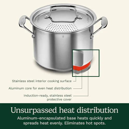 Miniatura 3 de Cuisinart 766S-22 - Olla para pasta de acero inoxidable de 6 cuartos de galón con tapa coladora Colección de utensilios de cocina clásicos de Chef