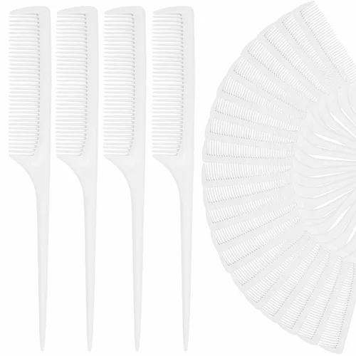 Miniatura 15 de Juego de 24 peines de cola de rata para mujer, peine de peinado de dientes finos con púa, peine antiestático resistente al calor, herramientas