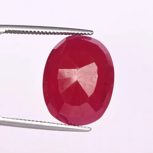 Miniatura 5 de GEMHUB Piedra preciosa suelta rubí rojo natural 25.50 Ct certificado rubí rojo natural, piedra preciosa suelta de rubí facetado FA-100, Gema
