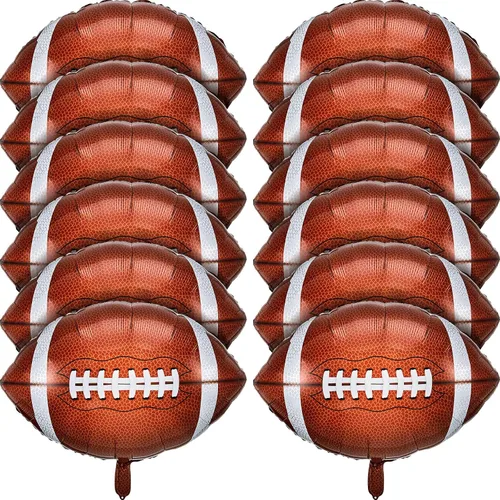 Miniatura 5 de Skylety 4 globos gigantes de papel de aluminio de fútbol de 26 pulgadas, globos gigantes de rugby de fútbol para decoraciones de fiestas