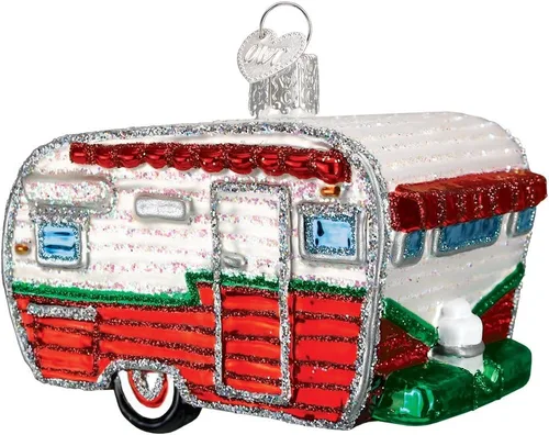 Miniatura 5 de Old World Christmas Adorno de vidrio soplado de malvavisco quemado para árbol de Navidad, decoración navideña hecha a mano, colección de camping